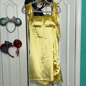 Amazon Yellow Satin Mini Dress